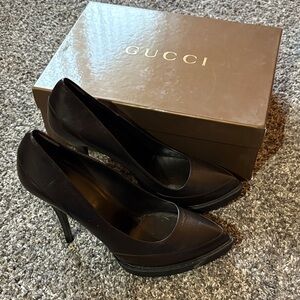 Gucci Women's Dark Brown Leather Heels